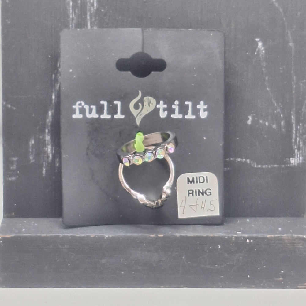 Full Tilt Midi Rings with Rhinestone Size 4 4.5